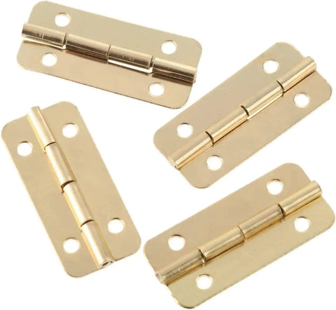 Gold Box Hinges Set 10 Pieces 37x17mm Heavy Duty Cabinet and Jewelry Box Hinges With Screws For Vintage Wood Boxes, Gift Boxes, Wine Boxes, Dollhouses and More gold hinges