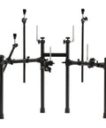Electronic V Drums Kit frame with mounting hardware for cymbal pads and floating hi-hat, compatible with MIDI and Bluetooth.