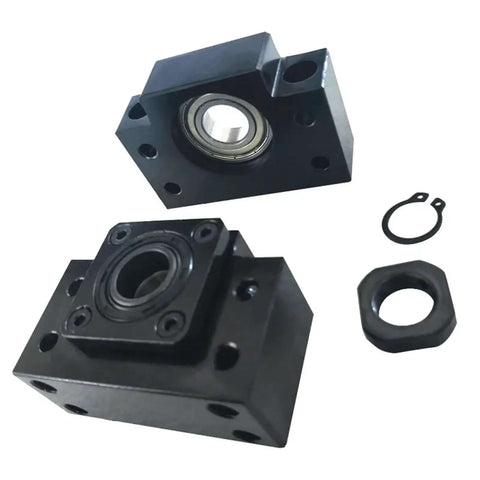 Super Cool SFU1204 Ballscrew Kit With 300mm Rod Dia 12mm Pitch 4mm C7 Grade Plus Single Ball Nut And BF10 HM10 DSG12H Coupler For CNC Build, black bearing blocks