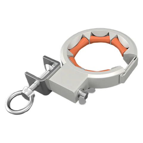 65mm Opening Industrial Bridge Cable Guide Pulley With Smooth Roller And 330 Degree Adjustable Clamp For Wiring Construction And Electrical Installations Worksite Ready Pro Grade Heavy Duty Corrosion Resistant Cable Pulley System, silver clamp