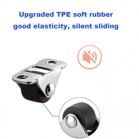 Mini Fixed Caster Wheels Set 12 Pack 0.5 Inch Low Profile Rubber Casters With Steel Top Plate Non Swivel for Furniture