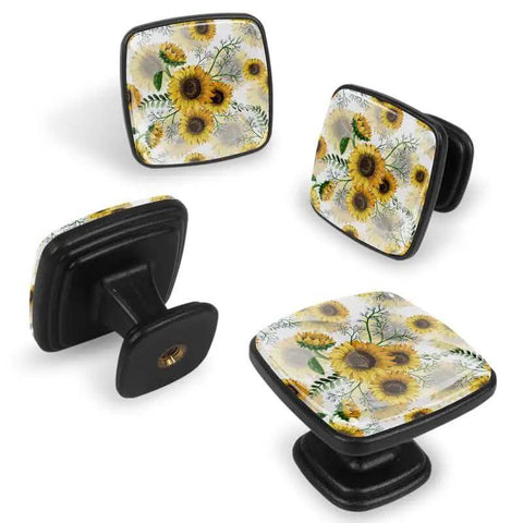 Slap These Four Pack Sunflower Cabinet Knobs Onto Your Dressers Or Kitchen Drawers For A Quick Remodel. Crafted From Durable Abs Glass.