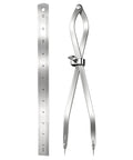 Dead Center Precision 12 Inch Radius Divider Tool And Layout Compass next to a 12 inch metal ruler on a white background.