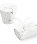 Hella Stylish White Marble Cabinet Knobs 10 Pack Dresser Hardware Modern Drawer Pulls Sleek Kitchen Vanity Fixtures Super Quick Install To Truly Level Up Your Home Decor Today, showing two marble cabinet knobs.