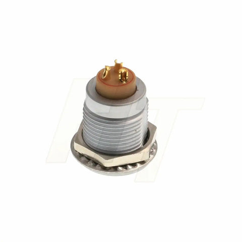 Egg CLL 3 Pin Circular Panel Mount Connector Push Pull Quick Lock Socket For Aviation, Medical, Test, Audio Video, Broadcasting, And Military Gear, Compatible With Lemo B Series And ODU L Series. silver 3-pin brass panel-mount connector
