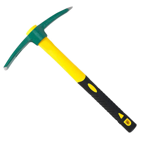 15 Inch Solid Pick Mattock Forged Garden Tool with Tough As Nails Heavy Duty Fiberglass Handle for Weeding and Digging