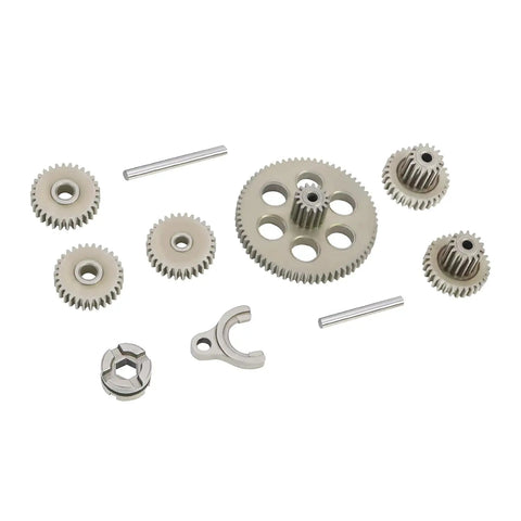 Beefed Up Hardened Steel RC Crawler Transmission Gear Set For 1 By 24 And 1 By 18 Scale Models Precision Machined Gearbox Upgrade