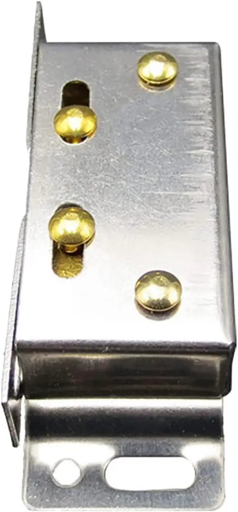 Push To Open Cabinet Latch Set 2 Pack Stainless Steel Silver Double Roller Door Catch close-up
