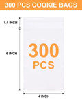 300 Pack Self Adhesive Cookie Bags 4x6 Inch Clear Cellophane Bags With Easy Seal Resealable Packaging For Cookies Treats Candies Gifts