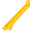 Heavy Duty Woodworking Push Stick With Ergonomic Handle And No Slip Design For Table Saw Band Saw Router Table Jointer showing a yellow plastic handle.