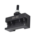 One Piece Quick Change Turning And Facing CNC Tool Post Holder OXA 250 002 for lathe, heavy-duty steel, side view