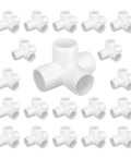 20 Pack 1/2 Inch Four Way PVC Fittings For DIY Furniture, Elbow And Tee Connectors, ideal for garden shelves and structures.