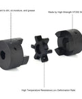 Heavy Duty Log Wood Splitter Beefy L Jaw Coupling Set One To One And One Half Inch Bore Three Piece L110 With Buna N NBR Rubber Spider Includes Two Halves And Insert Durable Shaft Adapter For Smooth Power Transfer, HT250 steel coupling and spider