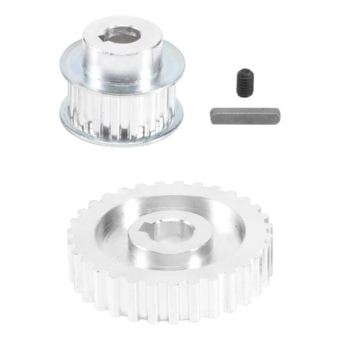 Heavy Duty Metal Synchronous Belt Pulley Gear Set Slick Timing Wheels Direct Swap Parts For CJ0618 Mini Lathe with 8mm bore.
