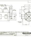 Technical drawing of 3 HP 3-Phase TEFC motor VEM3561, 1,760 RPM, Frame 56C, 230/460V 60 Hz showing dimensions and specifications.