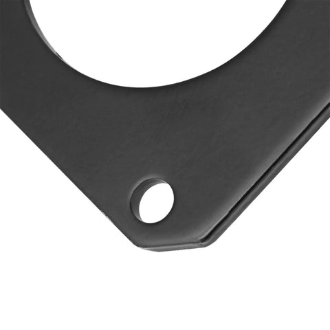 Corner close-up of Sturdy Stepper Motor Mounting Bracket for NEMA23 With Stainless Steel Black Finish 6.8 by 6.8 by 6.5 cm