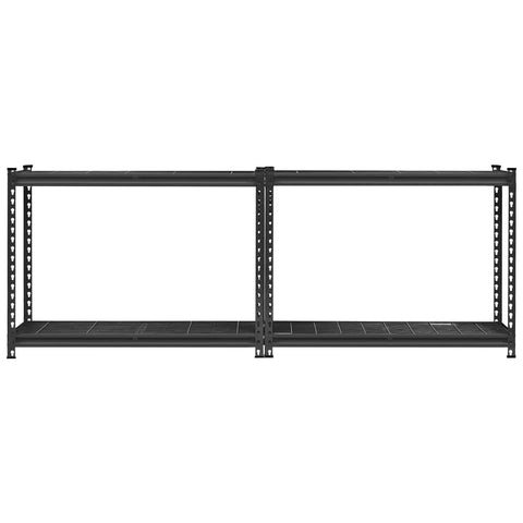 Beefy 4 Tier Heavy Duty Storage Shelving Unit For Garage Or Workshop 2400 Lbs Total Capacity Adjustable Metal Shelves, side view