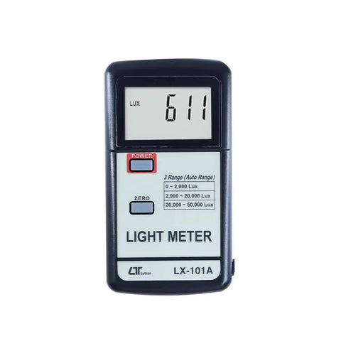 Portable Illuminance Meter For Plants And Indoor Spaces, Handheld Light Level Checker 0 to 50,000 Lux, black LCD front