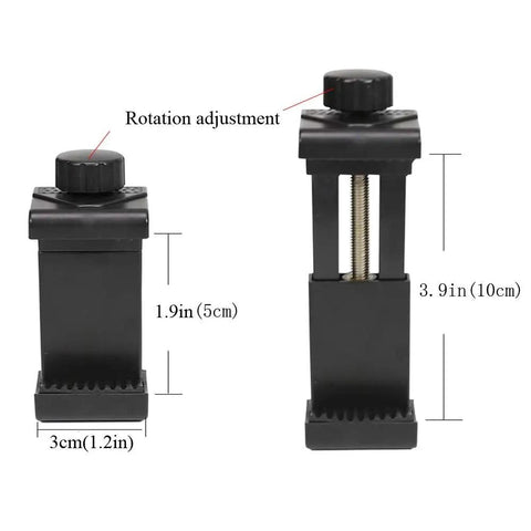 First Person POV Head Mount Phone Holder For Outdoor Filming, clip detail with rotation adjustment, fits 4 to 7 inch phones