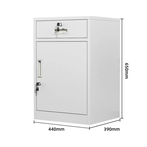 Under Desk Metal Filing Cabinet With Locking Drawers And Printer Stand For Office Storage 650mm tall secure drawers
