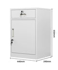 Sturdy Metal Office Storage Cabinet With Adjustable Shelves And Locking Drawer Black Finish For Home Or Office Durable Modern Design