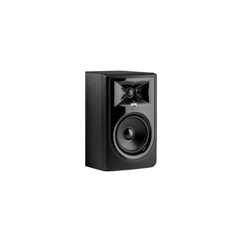 306P MkII 6.5 Inch Powered Studio Monitor Speakers Pair With New Transducers Tight Bass Low Distortion Boundary EQ, angled view.