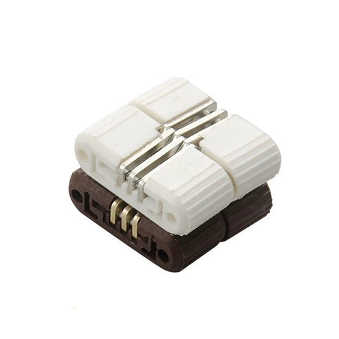 Hidden Folding Door Barrel Cross Hinge Set For Dining Tables 6 Pieces, Concealed Plastic Hinges, White, No Fuss Install