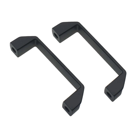 2 Pieces Aluminium Alloy Black Rectangular Industrial Pull Handle Set For Cabinets And Drawers With 120mm Mounting Hole Distance