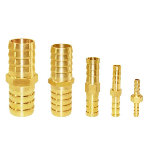 Brass Hose Barb Fitting Splicer Union Adapter One Quarter Inch To One Quarter Inch For Fuel Gas Water And Air Lines Pack Of 12