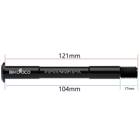 Lightweight Bike Wheel Hub Adapter Booster Fork for Quick Release, 12mm X 121mm, 1.5mm Pitch, black aluminum design