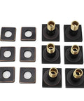 2 Inch Brass Square Massage Shower Body Sprayer Jets In Oil Rubbed Bronze Set Of 6 With Dope Adjustable Up Down Left Right Rotation And Concealed Installation For Modern Bathrooms, top view showing brass nozzles and square mounts