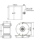 Technical diagram of Beefy 800W Brushed Motor Kit For Electric Bikes Scooters Skateboards And Trikes 36V System with dimensions