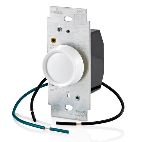 Trimatron Rotary Ceiling Fan Speed Control Switch 5A Full Range Variable Speed Single Pole Model 6616W White