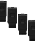 4 Pack Plastic Latch Lock For Distribution Boxes And RV Doors, rectangular sliding latch, black hardware, front view