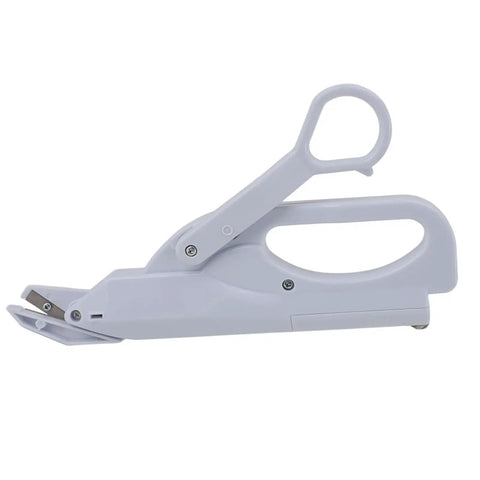 Effortless Cutting Magic With These Mini Battery Operated Electric Scissors That Auto Slice Fabric And Paper With Ease For Home DIY Jobs Light Ergonomic Safety Shears Are Ready To Go in white color.