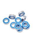 10 Pack 8x16x5 Mm 2RS Ball Bearings For RC Cars And Trucks Deep Groove Sealed Blue Bearings on white background