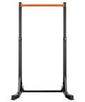 Beast Mode Ready Heavy Duty Free Standing Pull Up Bar Station With H Frame, 330 Lbs Capacity, front view, orange bar, steel frame