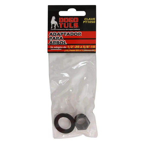 Straight Up Shaft Adapter Sleeve Converter Transitioning One Half To Five Eighths Inches For Cordless Drills Impact Drivers And Socket Sets With Durable Black Coating in packaging.