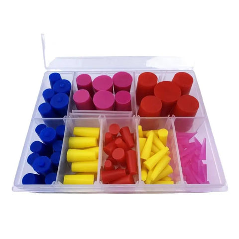 Super Duper 100 Pcs High Heat Silicone Rubber Tapered Plugs Assortment Kit For Powder Coating And Painting, Ultimate Masking System That Sticks Around And Makes Things Look Totally Fresh! assorted silicone plugs in plastic organizer