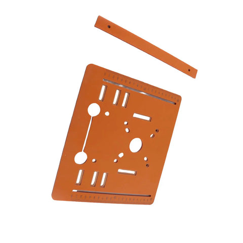 Heavy Duty Circular Saw Base Plate For Router Table With Killer Stability Precise 90 And 45 Degree Cuts Knock Out Clean Cuts Every Time, 280x250mm phenolic resin, angle guides, orange