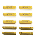 GBJ MGMN200-G tin-coated carbide grooving inserts, 2mm wide, 10pcs for lathe cut-off tools