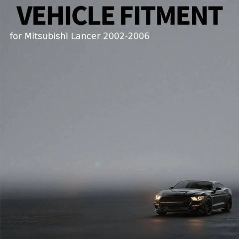 Image of a car with "Vehicle Fitment for Mitsubishi Lancer 2002-2006" text, illustrating fitment for wheel hub assembly.