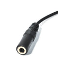 Close-up of a Universal Ham Radio Earpiece Adapter Cable With 2 Pin K Type To 3.5mm Female Plug Built In Microphone And Ptt For Quick Comms.