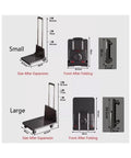 Heavy Duty Folding Hand Truck And Portable Flat Cart For Easy Transport Black Trolley Haul Heavy Loads At Home Or On The Go With Large Capacity And Smooth Four Wheel Mobility For Groceries Tools And Camp Gear, size comparison