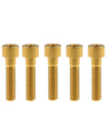 Titanium DIN912 M8x35mm Square Head Hex Socket Bolts Grade 5 6AL4V Gold Finish 1.25mm Pitch 13mm Head Diameter Pack of 5