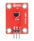 Front view of LM35 Temperature Sensor Module With Linear 10mV Per Degree Celsius Output, featuring 3-pin interface and mounting holes.