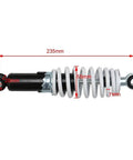 Side view of 2 Pack Beefy Rear Shocks for ATV Go Kart Quad Bike 9.25 Inch Eye To Eye 235mm, 0.4 Inch Mounting Holes, 400 Lb Load Per Shock
