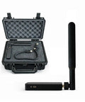 Handheld Drone Detection And Tracking Kit With Remote ID Receiver for iOS and Android, shown with portable case and antenna
