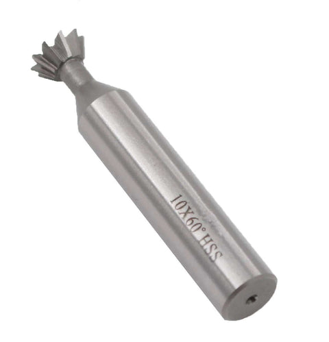 MOTOKU HSS dovetail end mill, 10 mm (3/8 in) diameter, 60° cutter