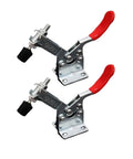 Quick Release Toggle Clamp Set 2 Or 4 Pieces GH-201B 100kg Heavy Duty Pro Grade Horizontal Locking Lever Fastener Clip Tool Hand Tool For Woodworking And Metalworking Projects, 2 clamps